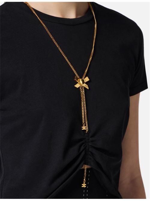 T-SHIRT WITH BOW NECKLACE ELISABETTA FRANCHI | MA00651E2110 nero